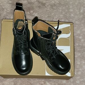 Black Lace-Up Ankle Boots